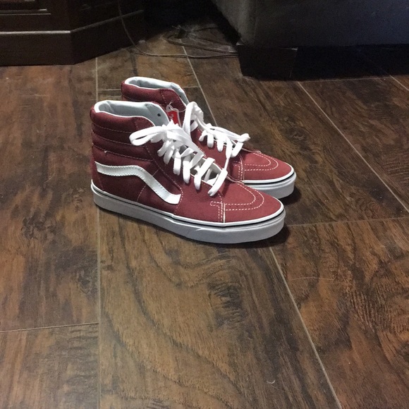 Vans Shoes - High top maroon vans.